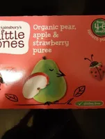 Organic pear, apple & strawberry puree