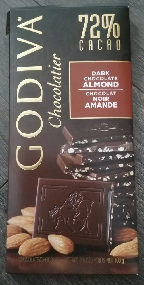 72% Cacao Dark Chocolate Almond / Chocolat Noir Amande