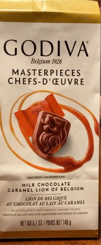 Lion de Belgique au chocolat au lait au caramel