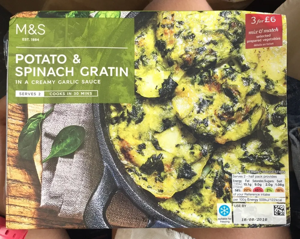 Potato & spinach gratin