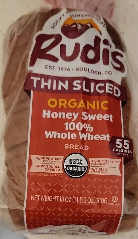 Thin Slice Organic Bread 100% Wheat