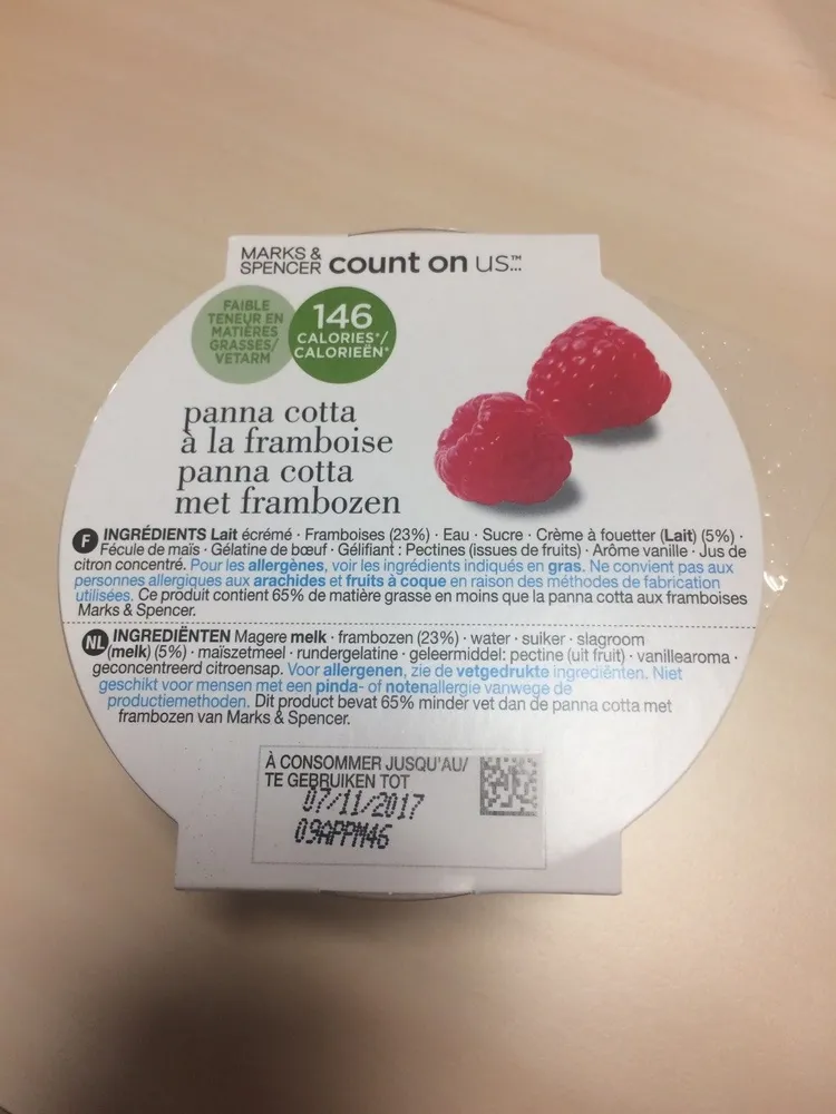 Panna cotta à la framboise