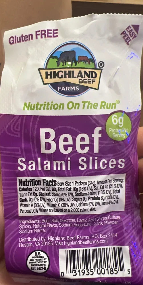 Beef salami Slices
