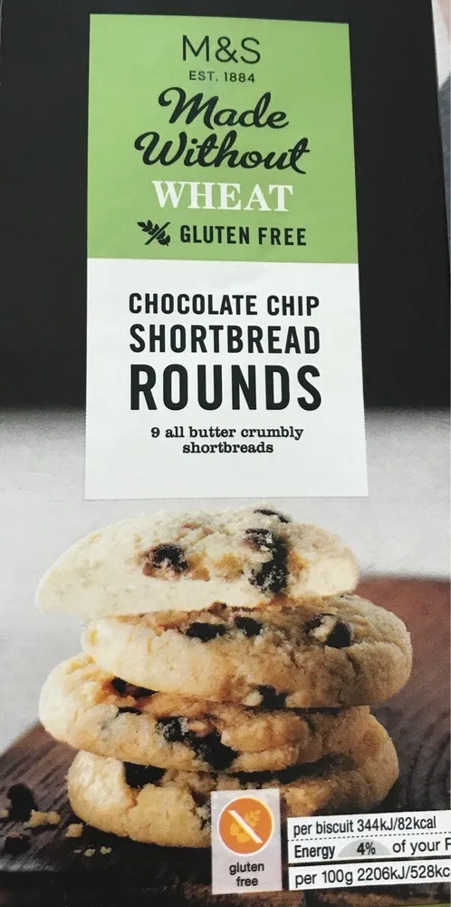 Chocolate chip shortbread rounds