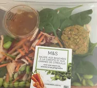 Salade aux bouchées à la carotte et aux graines de citrouille