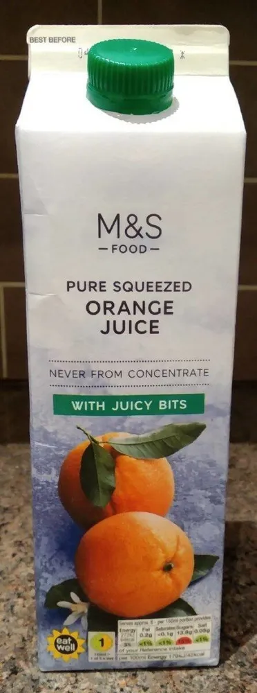 Pure squeezed orange juice