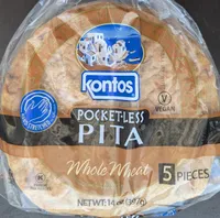 Pocket-less pita whole wheat