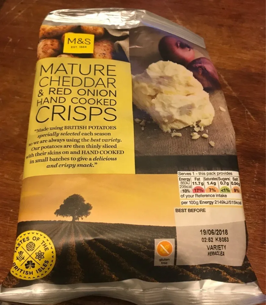Cheddar & Red Onion Crisps