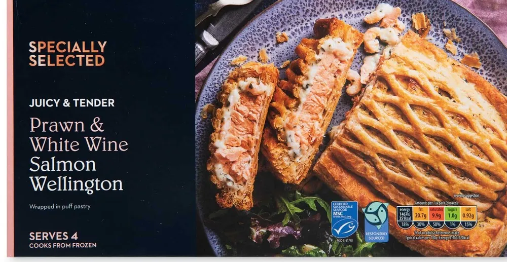 Prawn and white wine salmon wellington