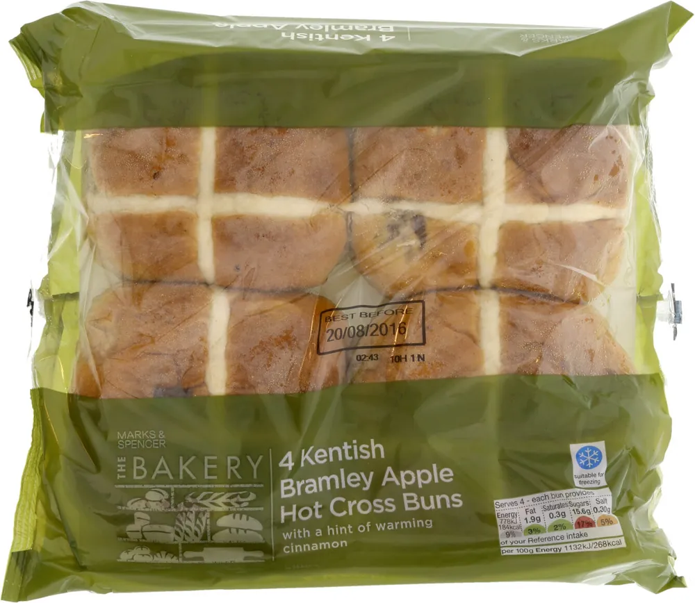 Kentish Bramley Apple Hot Cross Buns