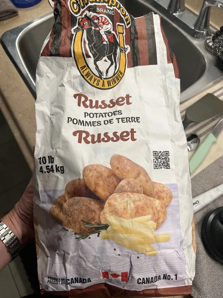 Russet Pommes de terre lavées