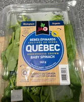 Bébés épinards cultivés en serre Québec / Greenhouse grown baby spinach