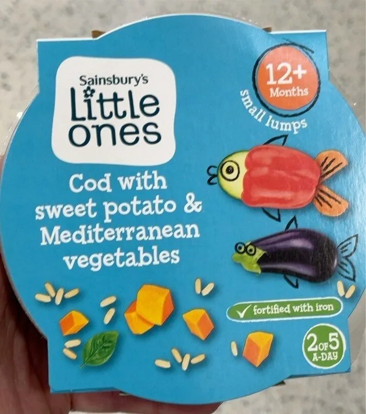Cod with sweet potato & med veg