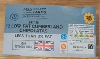 Low Fat Cumberland Chipolatas