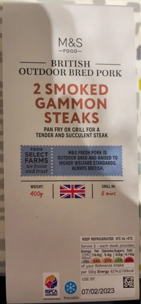 2 Smoked Gammon Steaks