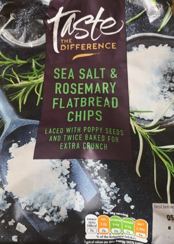 Sea salt rosemary flatbread chips