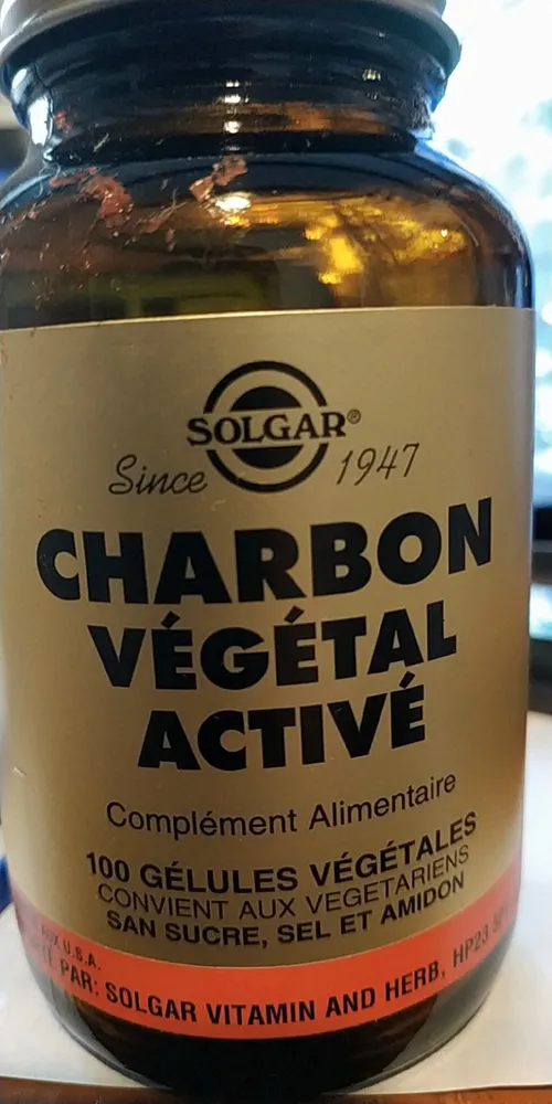 Charbon Végétal Active - 100 Gélules Végétales - Solgar