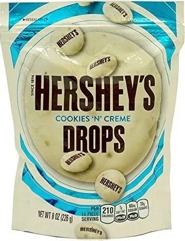 Cookies creme white chocolate drops