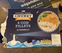 Crunchy breaded 4 cod fillets