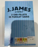 Cod fillets in parsley sauce