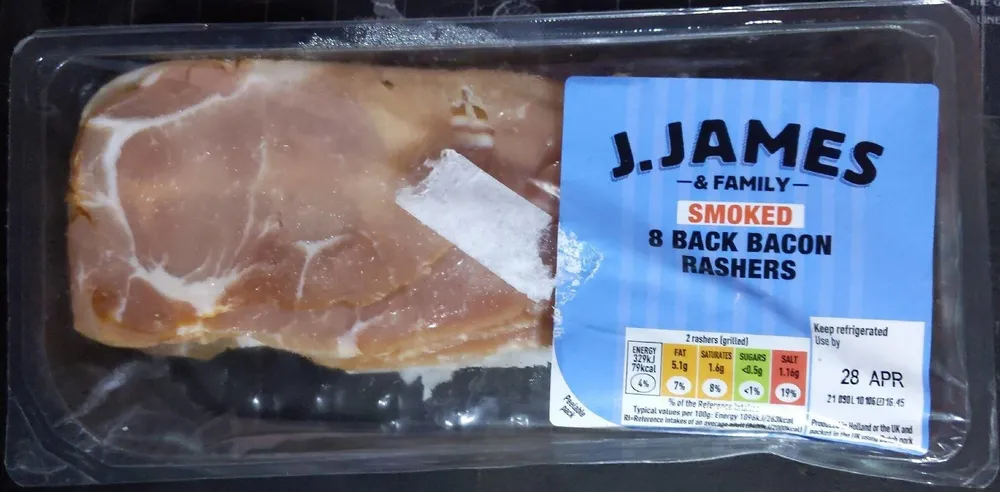 Smoked 8 Back Bacon Rashers