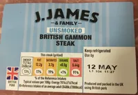 Unsmoked British gammon steak