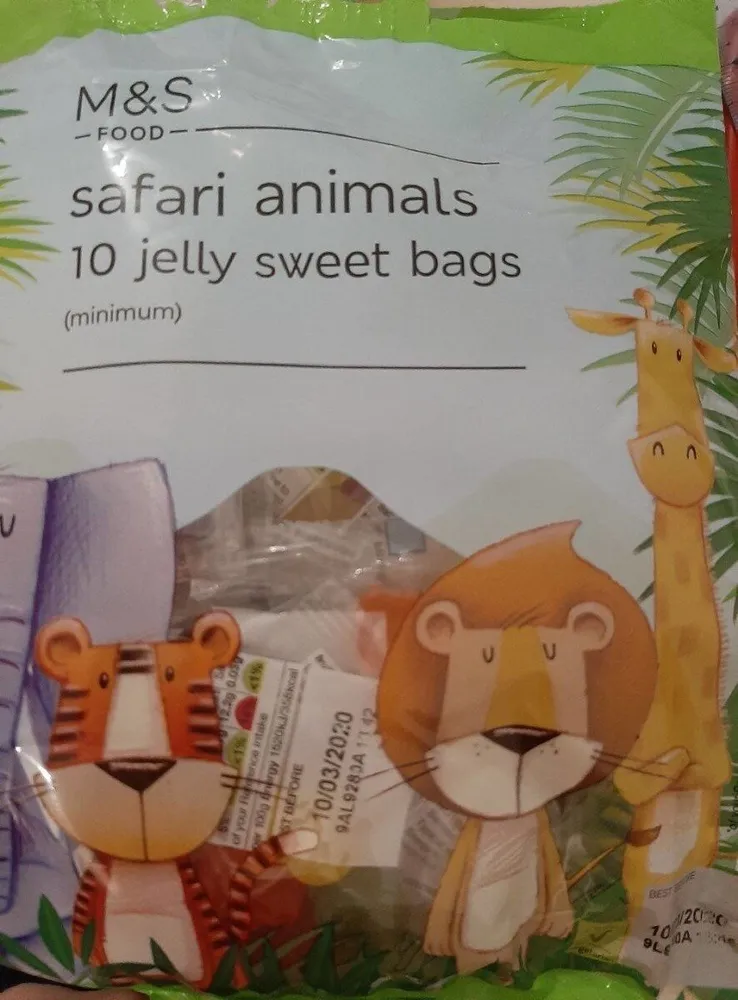 Safari animals 10 jelly sweet bag