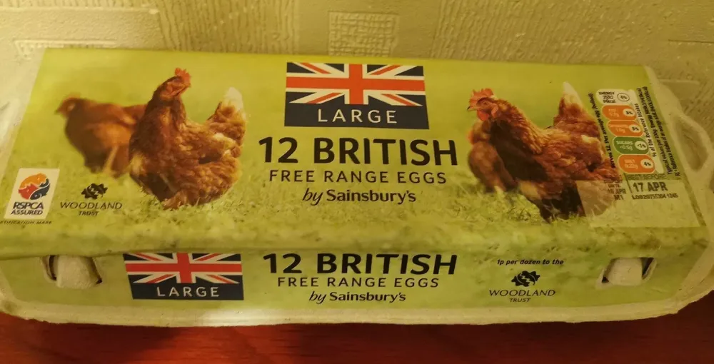 12 British free range eggs