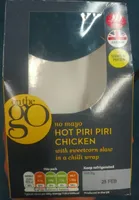 Hot piri piri chicken with sweetcorn slaw in a chilli wrap