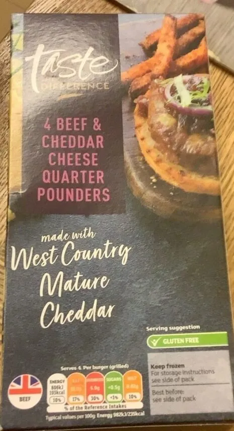 4 beef & cheddar cheese quarter pounders