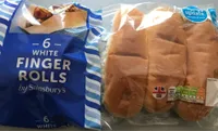 6 white finger rolls