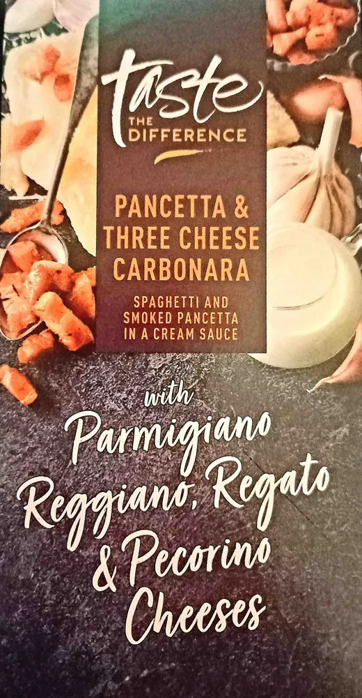 Taste The Difference Pancetta & Three Cheese Carbonara with Parmigiano, Regato, & Pecorino Cheeses
