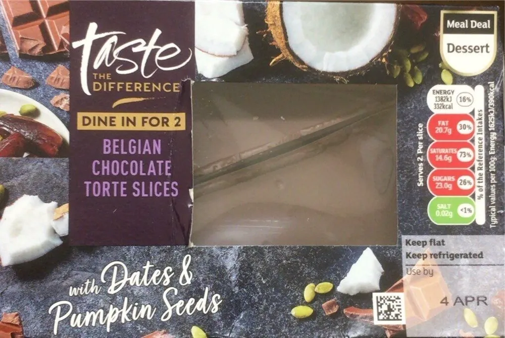 Belgian chocolate torte slice