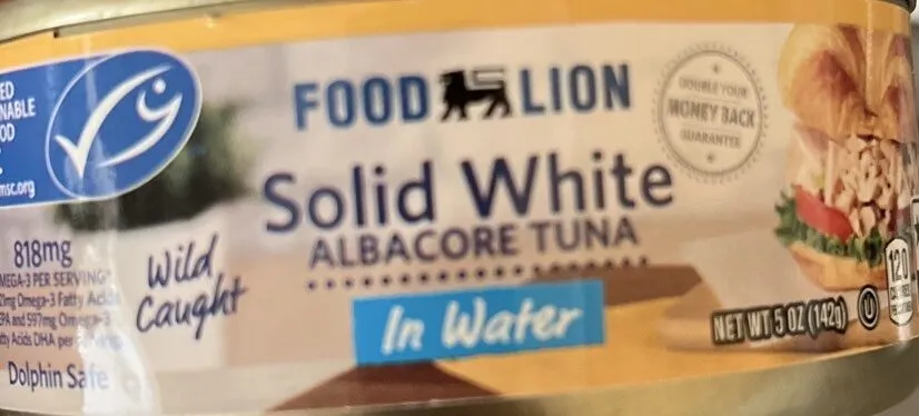 Solid White Albacore Tuna In Water