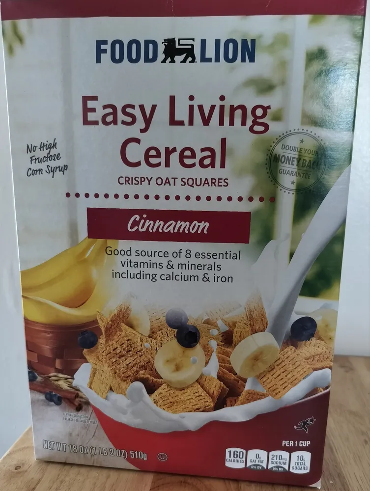 Easy Living Cereal, Crispy Oat Squares, Cinnamon