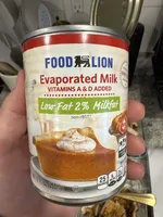 Evaporated Milk; Low-Fat 2% Milk Fat