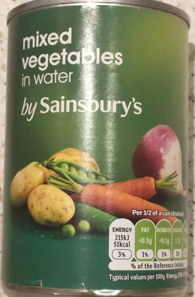 Mixed vegetables in water