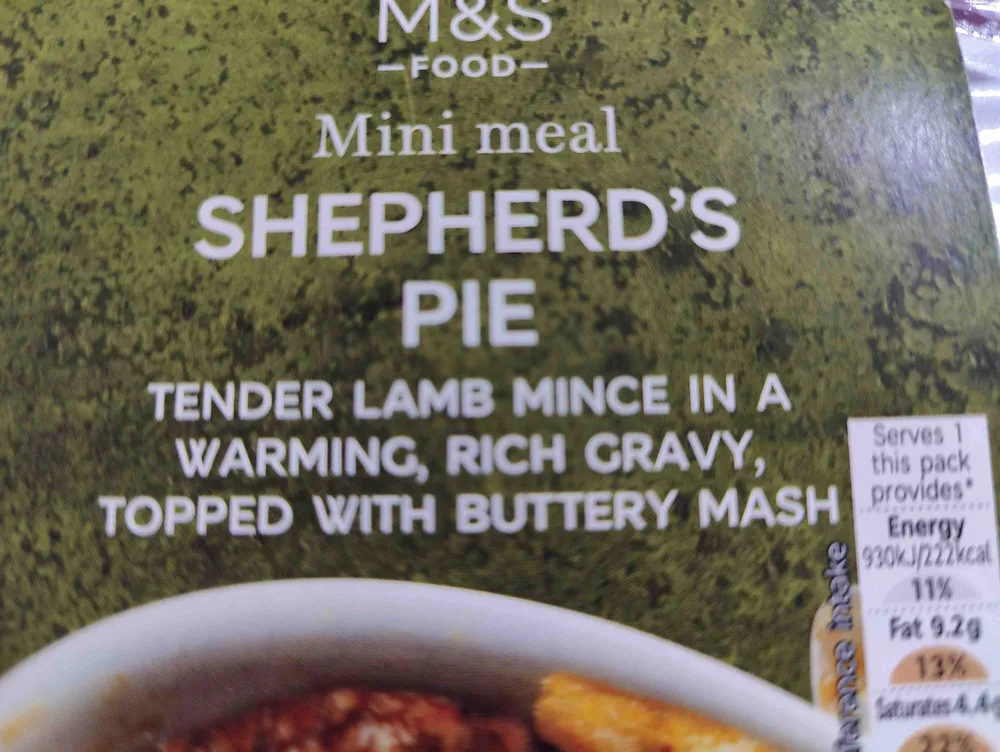 Shepherds pie mini meal