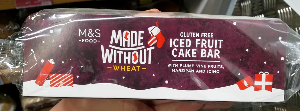 Made Without Wheat Top Iced Christmas Cake Bar