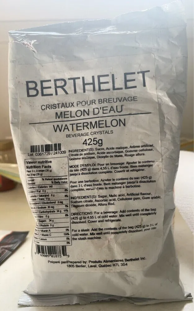 Cristaux pour breuvage - Beverage crystals Watermelon