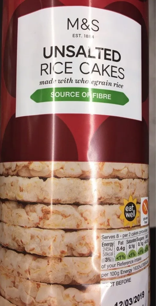 Unsalted rice cakes