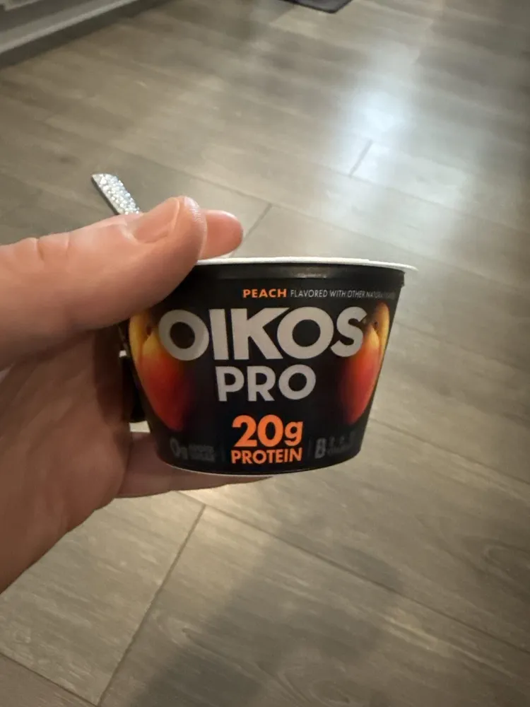 Oikos Pro Peach Flavored Nonfat Yogurt