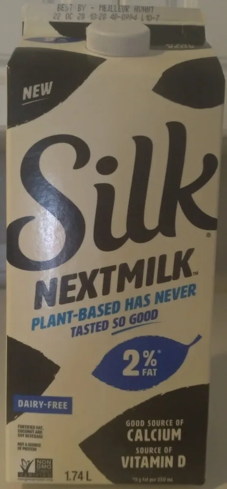 Oat-Coconut-Soy Nextmilk Fortified Beverage, Original Reduced Fat, ESL, CAN