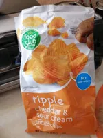 Ripple cheddar & sour cream potato chips, ripple cheddar & sour cream