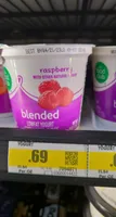 Raspberry blended lowfat yogurt, raspberry
