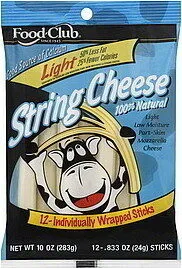 string cheese light low-moisture part-skim mozzarella cheese