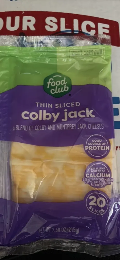 thin sliced colby jack