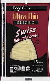Thin Sliced Swiss Cheese