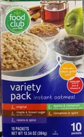 Instant oatmeal variety pack