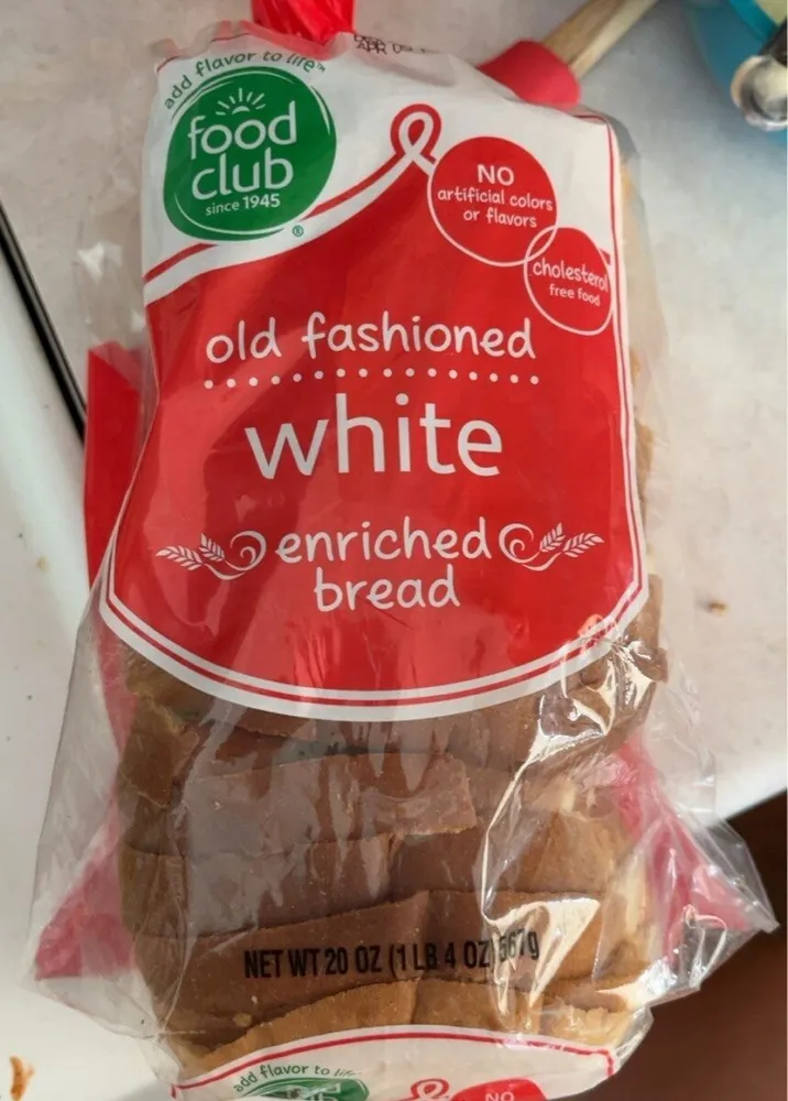 Old fashioned white enriched bread